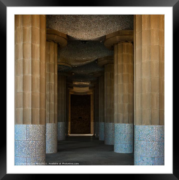 Park Guell Columns in Barcelona, Spain Framed Mounted Print by Luis Pina