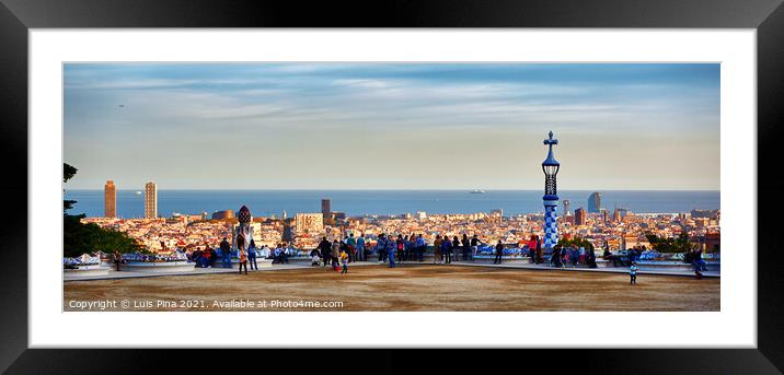 Park Guell View Framed Mounted Print by Luis Pina