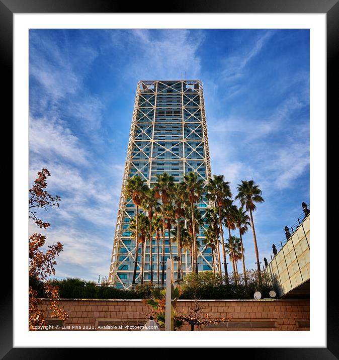 Passeig Maritim Building in Barcelona, Spain Framed Mounted Print by Luis Pina