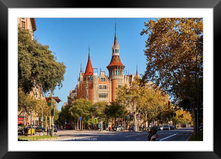 Casa de les Punxes in Barcelona, Spain Framed Mounted Print by Luis Pina