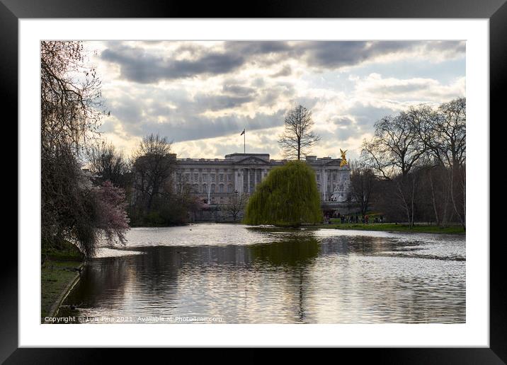 Buckingham Palace and St James Park in London, England Framed Mounted Print by Luis Pina