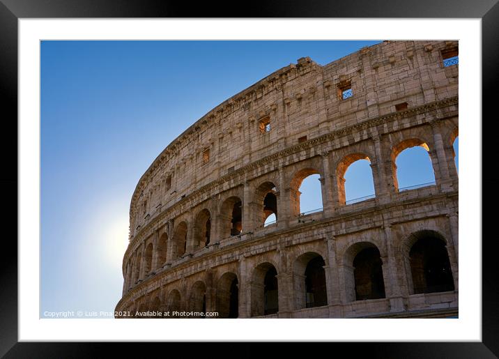 Coliseum view in Rome, Italy Framed Mounted Print by Luis Pina