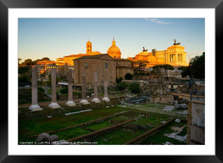 Roman Forum and Altar of the Fatherland Framed Mounted Print by Luis Pina