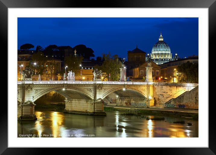 View of the Vatican at night in Rome, Italy Framed Mounted Print by Luis Pina