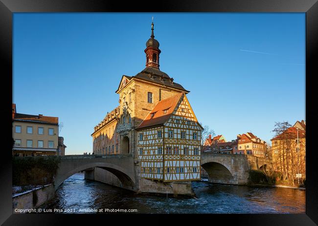 Bamberg Alte Rathaus Old City Hall on a sunny day Framed Print by Luis Pina