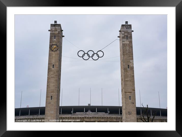 Olympic Stadium Olympiastadion exterior in Berlin Framed Mounted Print by Luis Pina
