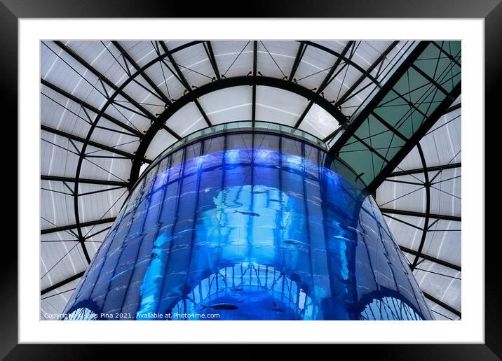 Aquarium inside Radisson Hotel Sea Life in Berlin Framed Mounted Print by Luis Pina