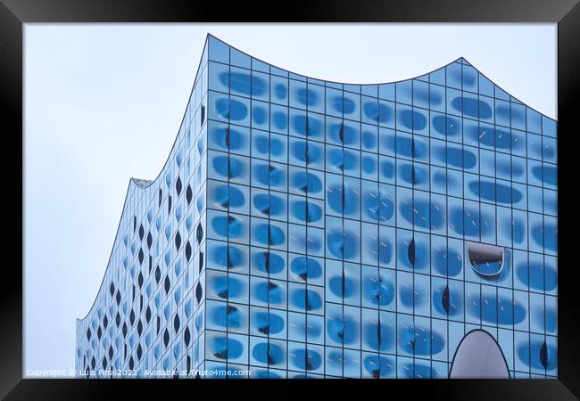 Detail of the top part of the Elbphilharmonie concert hall in Hamburg Framed Print by Luis Pina