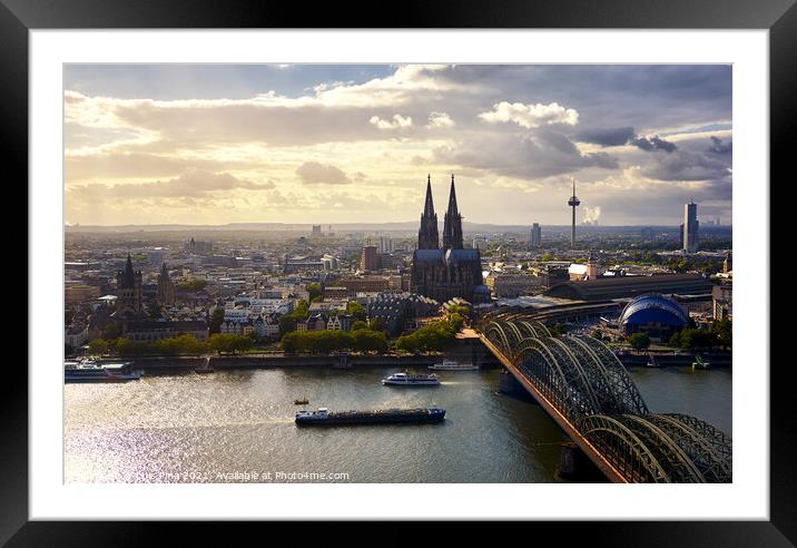Cologne Cathedral Koelner Dom seen from the top of Cologne Koeln Triangle building Framed Mounted Print by Luis Pina