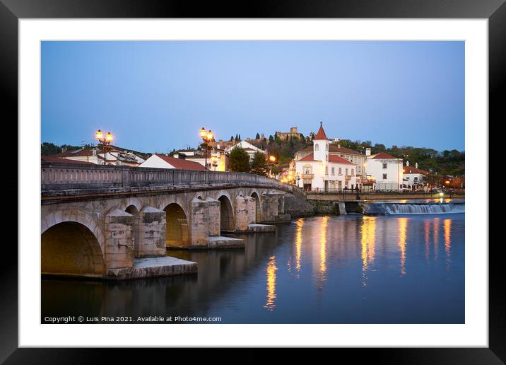 Tomar city view with Nabao river at sunrise, in Portugal Framed Mounted Print by Luis Pina