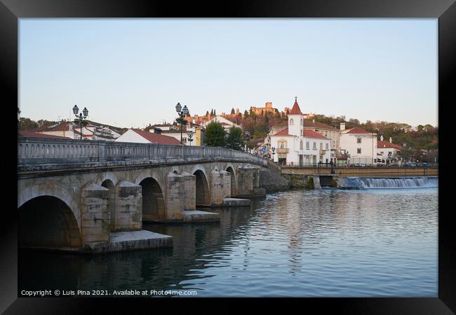 Tomar city view with Nabao river, in Portugal Framed Print by Luis Pina