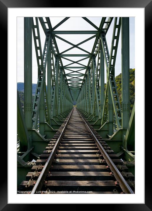 Railway bridge in Douro region in Ferradosa, Portugal Framed Mounted Print by Luis Pina
