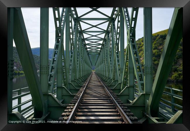 Railway bridge in Douro region in Ferradosa, Portugal Framed Print by Luis Pina