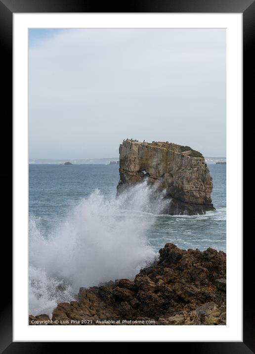 Sea cliffs in Papoa Cabo Carvoeiro Cape in Peniche, Portugal Framed Mounted Print by Luis Pina