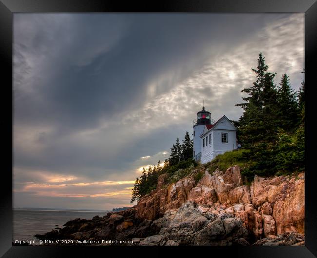 Bass Harbor lighthouse in Acadia NP Framed Print by Miro V