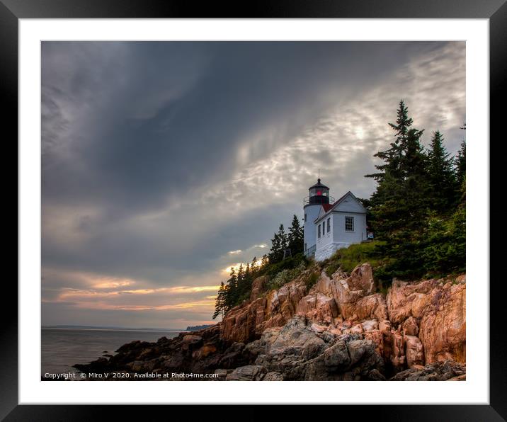 Bass Harbor lighthouse in Acadia NP Framed Mounted Print by Miro V