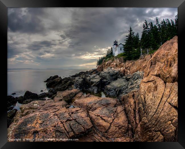 Bass Harbor lighthouse in Acadia NP Framed Print by Miro V