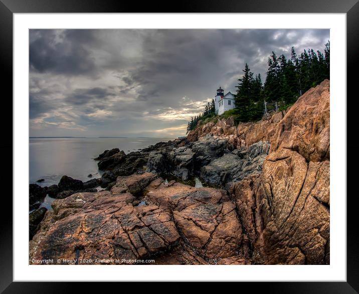 Bass Harbor lighthouse in Acadia NP Framed Mounted Print by Miro V