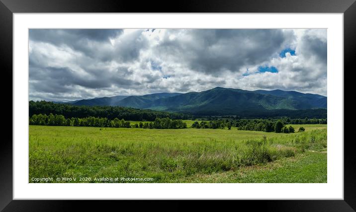 View from Cades Cove in Great Smoky Mountains Nati Framed Mounted Print by Miro V