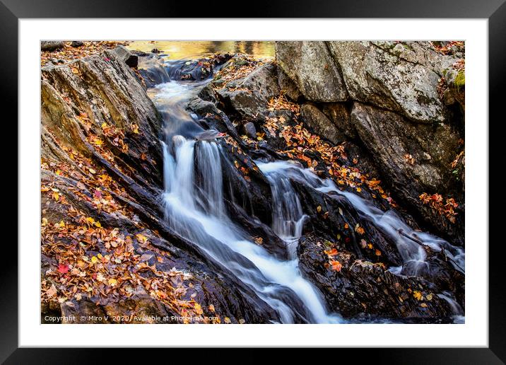 Autumn waterfalls Framed Mounted Print by Miro V