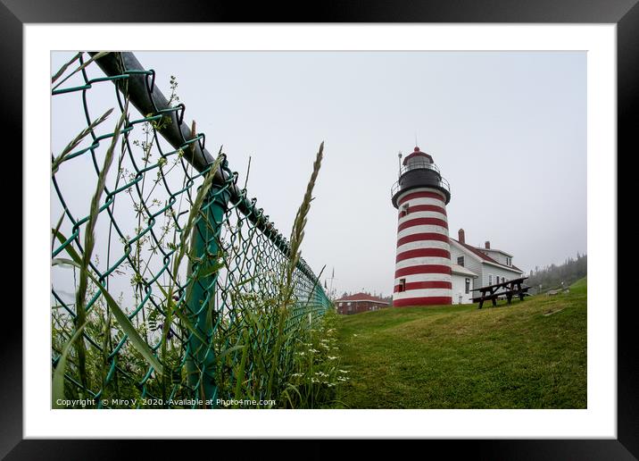 The West Quoddy Head Light near Lubec, Maine, US i Framed Mounted Print by Miro V