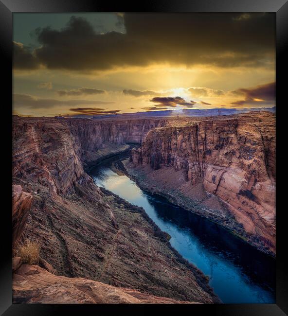 Colorado River Gorge Sunset  Framed Print by BRADLEY MORRIS