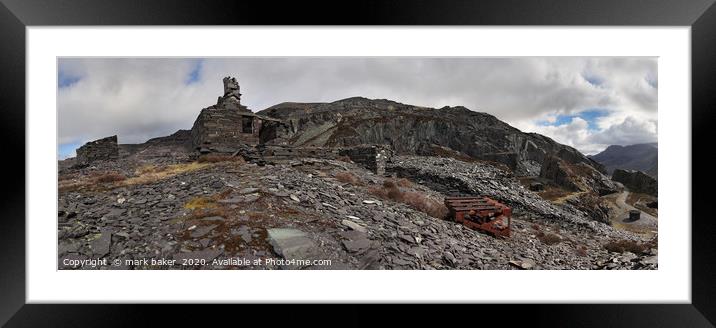 Dinorwig Panorama. Framed Mounted Print by mark baker