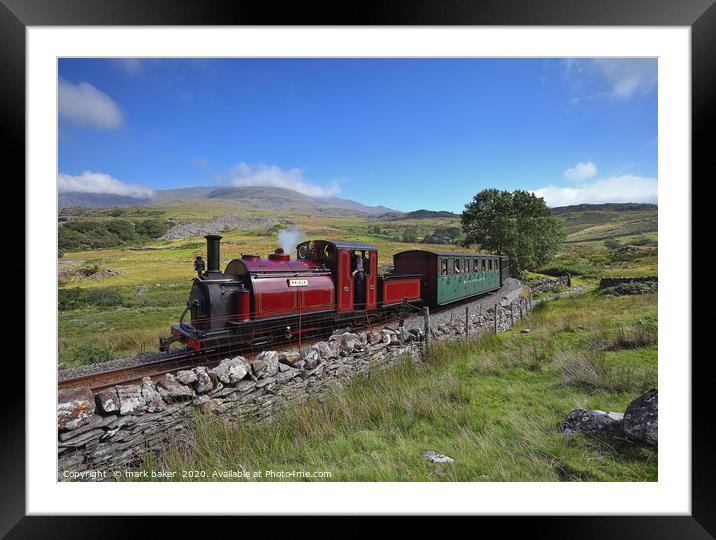 Welsh Highland Railway Vintage Train. Framed Mounted Print by mark baker