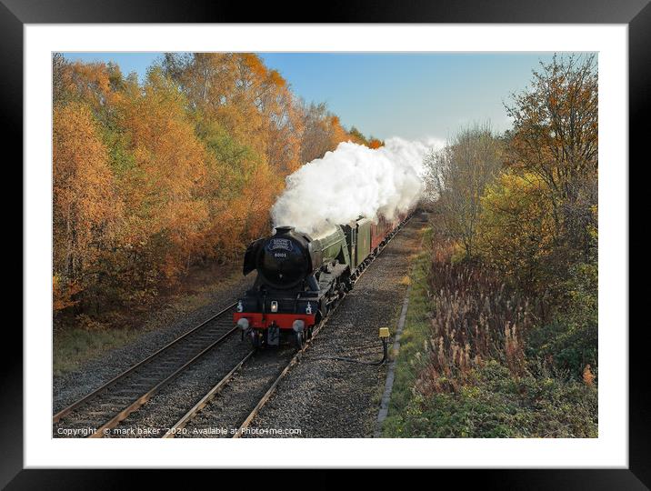 Flying Scotsman at speed. Framed Mounted Print by mark baker