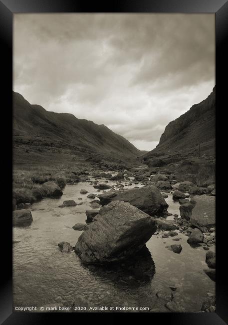 Rocks,Llanberis Pass. Framed Print by mark baker