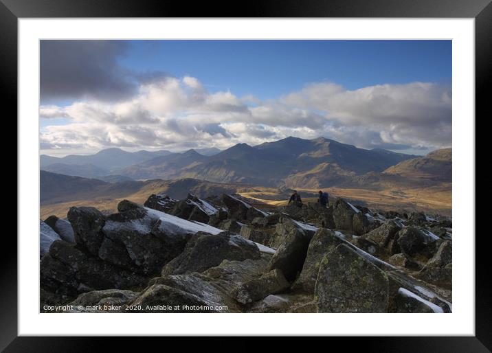 snowdon from siabod Framed Mounted Print by mark baker