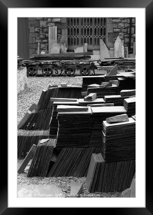 Finished slates. Framed Mounted Print by mark baker