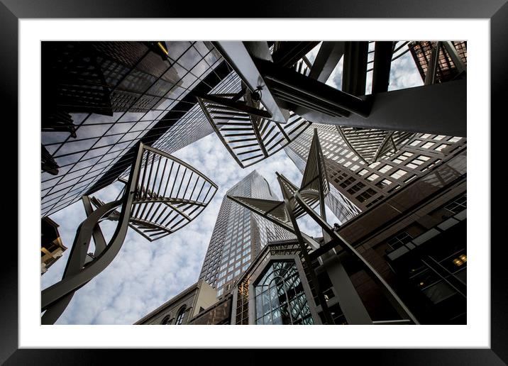 Calgary Business District Centre Framed Mounted Print by Leila Coker