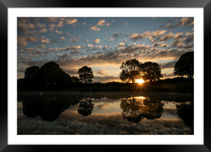 Sunrise over Sywell Country Park Framed Mounted Print by Leila Coker