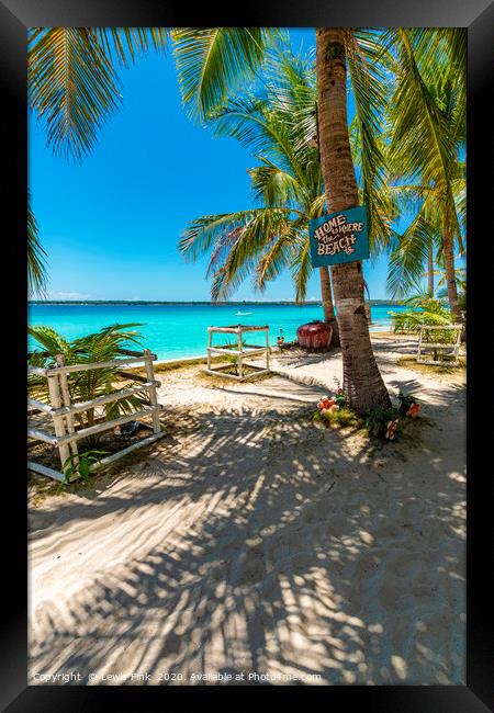 Home Is Where The Beach Is Framed Print by Lewis Fink