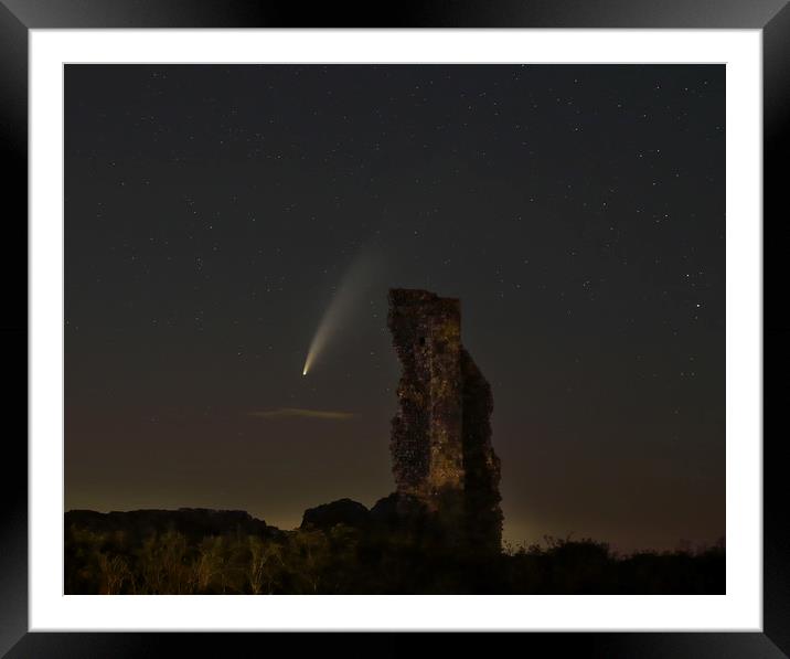 Comet Neowise, Reculver Framed Mounted Print by Virginia Saunders