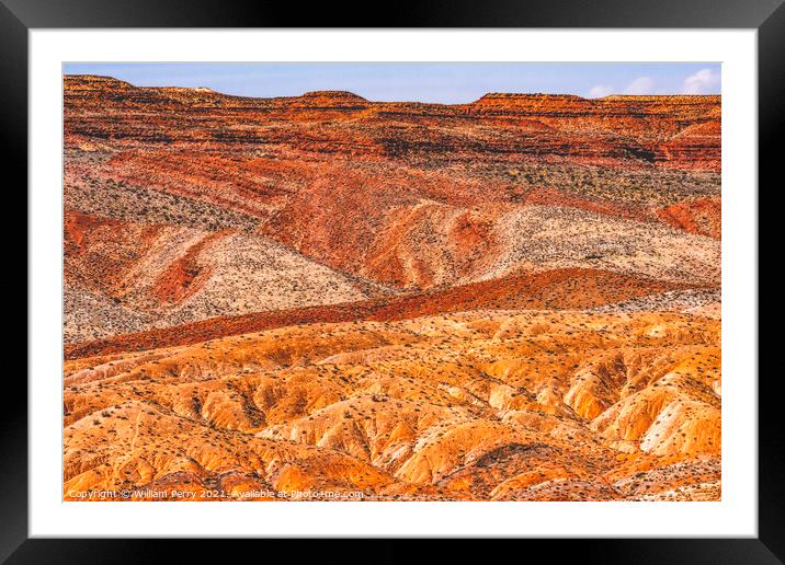 Colorful Canyon Rock Formation Mexican Hat Monument Valley Utah Framed Mounted Print by William Perry