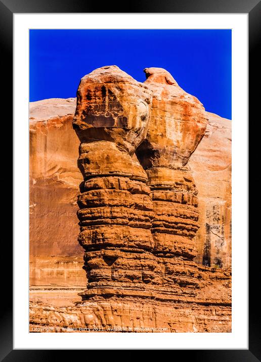 Colorful Kissing Rocks Formation Blanding Utah Framed Mounted Print by William Perry