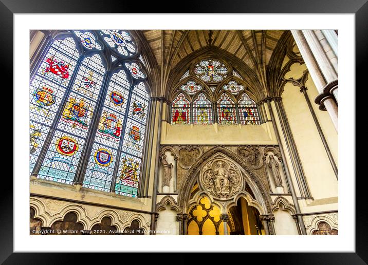  Stained Glass Chapter House Westminster Abbey London England Framed Mounted Print by William Perry