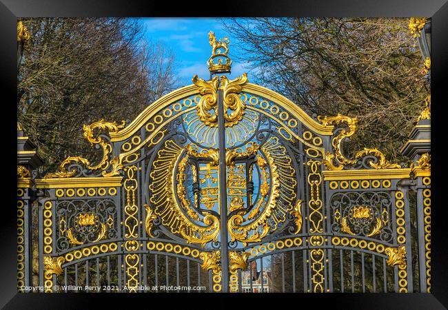 Golden Canada Maroto Gate Buckingham Palace London England Framed Print by William Perry