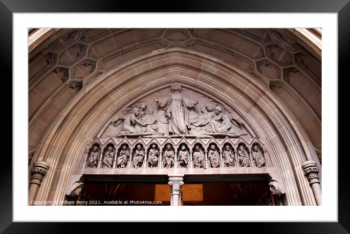 Christ Ascending Heaven Trinity Church Door New York City Outsid Framed Mounted Print by William Perry