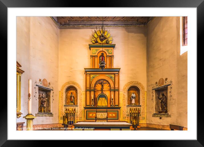 Basilica Altar Mission San Diego de Alcala California  Framed Mounted Print by William Perry