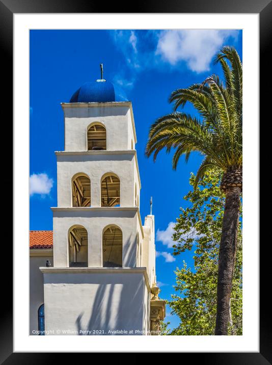 Immaculate Conception Church Old San Diego Town California  Framed Mounted Print by William Perry