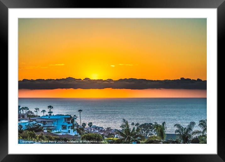 Watching Sunset La Jolla Heights San Diego California Framed Mounted Print by William Perry