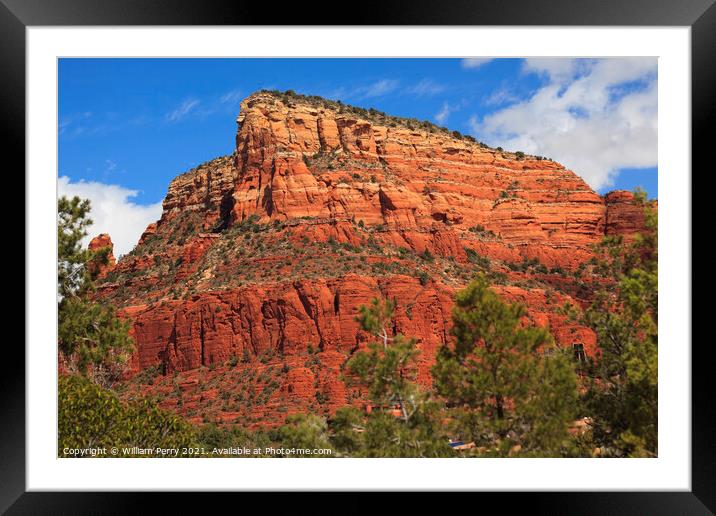 Red Rock Canyon Little Horse Park Sedona Arizona Framed Mounted Print by William Perry
