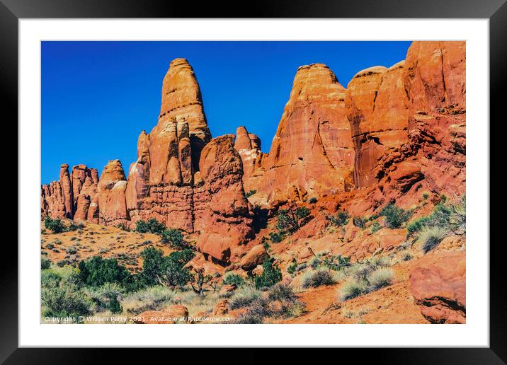 Painted Desert Red Fiery Furnace Arches National Park Moab Utah  Framed Mounted Print by William Perry