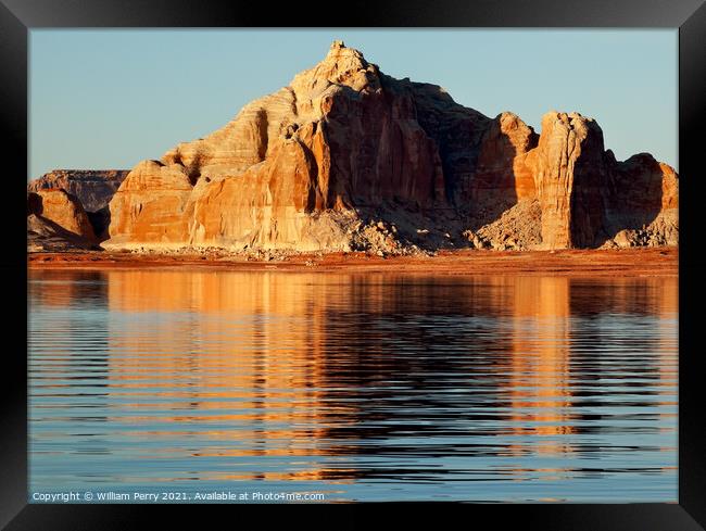 Castle Rock Wahweap Bay Lake Powell Glen Canyon Recreation Area Framed Print by William Perry