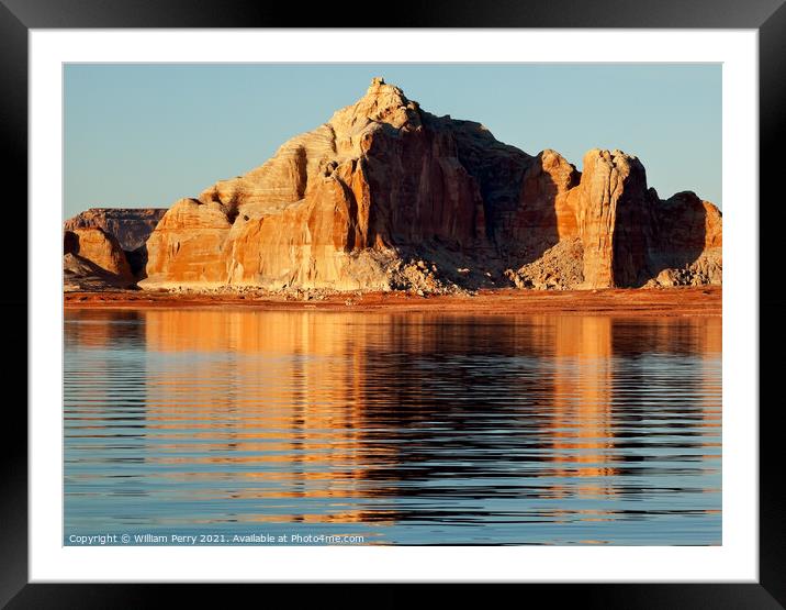 Castle Rock Wahweap Bay Lake Powell Glen Canyon Recreation Area Framed Mounted Print by William Perry