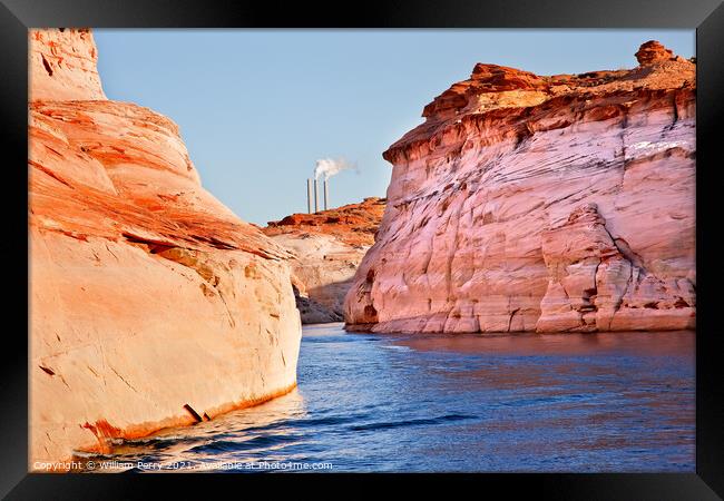 Navajo Generating Station Entrance Antelope Canyon Lake Powell A Framed Print by William Perry