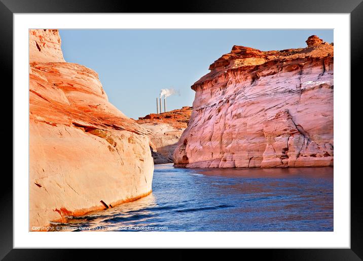 Navajo Generating Station Entrance Antelope Canyon Lake Powell A Framed Mounted Print by William Perry